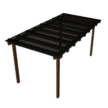 Imagem de Kit Policarbonato Fume 4mm 4,00m x 1,50m - Perfis Naturais - RM Polica