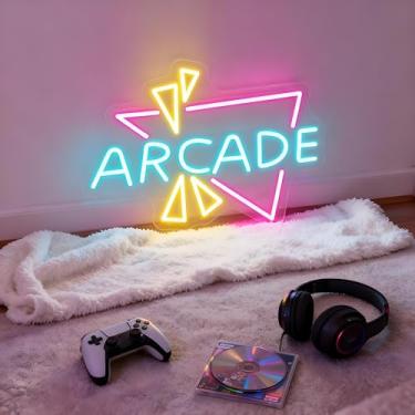 Imagem de Neonawall Neon Sign for Wall Decor Light Up Letters Business Led Sign Birthday Party Gifts Led Decorative Night Signs Game Room Decorations Birthday Party Signs for Bar Vintage Restaurant (Arcade)
