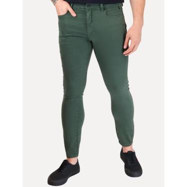 Imagem de Calça Reserva Masculina Sarja Super Skinny Color Verde Escuro-Masculino