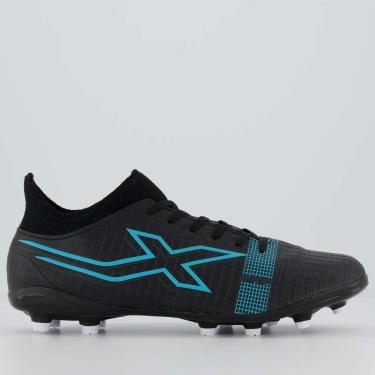 Imagem de Chuteira Oxn Velox 4 Neo Campo Preta e Azul-Masculino