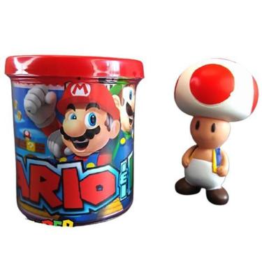 Imagem de Brinquedo Boneco Action Figure Universo Mario + Caneca 350Ml