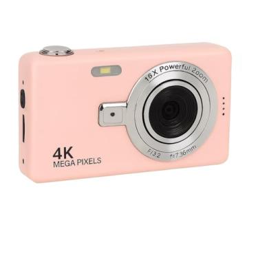 Imagem de Câmera Digital 4K HD Portátil 50MP com Zoom 16x e Tela 2.4” | Foco Automático, Anti-Vibração e Flash Integrado | Câmera Compacta para Fotos, Vídeos, Vlogs e Viagens (Rosa)