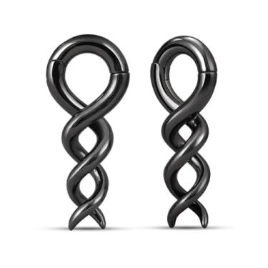 Imagem de ERKUOO 1 par de pesos em espiral de 2G para orelhas esticadas, alargadores pesados, femininos e masculinos, góticos, minimalistas, 6 mm, joia de alongamento de orelha, 2g=6mm, Metal, Sem Pedra