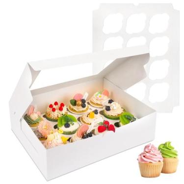 Imagem de Caixas de cupcake Moretoes, 15 conjuntos, 12 unidades, 33x25x9cm com j