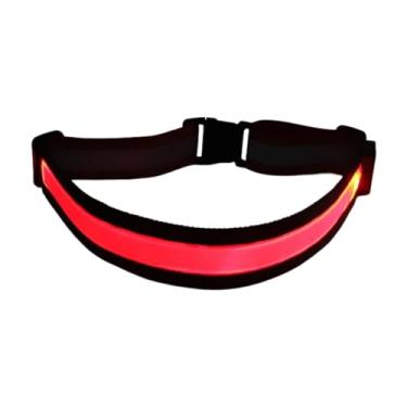 Imagem de Pegciuho Cinto Refletor LED para Ciclismo Noturno, Alça de LED Recarregável Via USB, Equipamento Refletor Intermitente para Ciclismo E Caminhadas, Vermelho