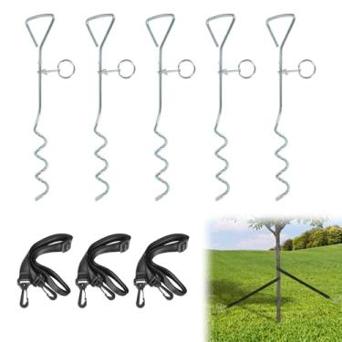 Imagem de Basketball Goal Anchor Heavy Duty Basketball Hoop Tie Down Kit Trampoline Anchors with Adjustable Straps Ground Stakes Anchor Kit for Basketball Mounting Trampoline Swing Tent