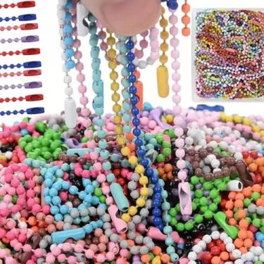 Imagem de Correntes de contas coloridas para chaveiro/etiqueta de mão para acessórios de fabricação de joias DIY (50 peças)