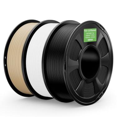 Imagem de DEEPLEE Filamento PLA+ 2.0 1,75 mm, filamento de impressora 3D de resistência mais forte, preto branco bege 3 kg, filamento de impressora 3D PLA Plus atualizado, filamento PLA+ de alta velocidade para