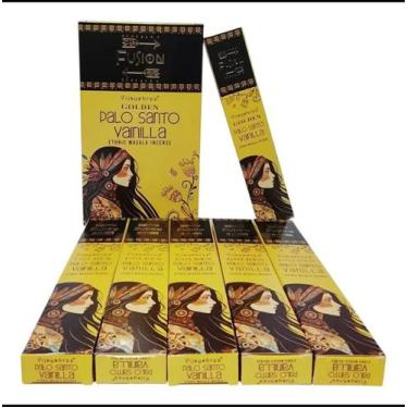 Imagem de Incenso Massala Vijayshree Fusion Golden Palo Santo Cx/12 Salvia Branc
