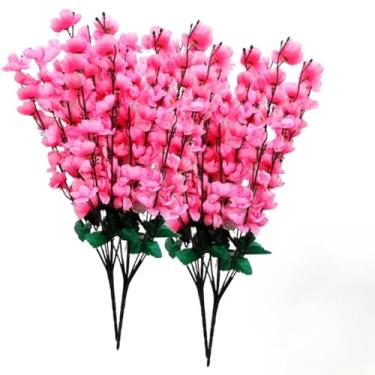 Imagem de Kit 10 Buquês de Flores de Cerejeira Artificial 63cm Buquê Oriental para Decoração de Casamento (BUQUE ROSA,KIT C/ 10 UNIDADES)