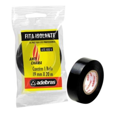 Imagem de Fita Isolante Anti Chamas Preta Adelbras 19mm X 5m