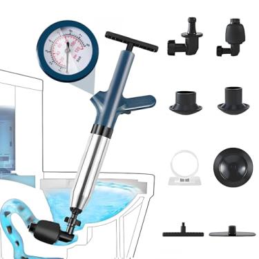 Imagem de Lançador de vaso sanitário, desentupidor de ar de alta pressão com barômetro em tempo real, desentupidor de desentupidor para vaso sanitário, piso de banheiro, pia de cozinha e tamancos de encanamento