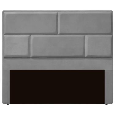 Imagem de Cabeceira Casal King Size Estofada Para Cama Box Jade Veludo Cor Cinza Claro