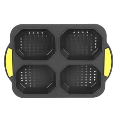 Imagem de aqxreight Forma de Pão de Silicone Com 4 Grades, Assadeira para Assar Baguetes Francesas, Pães de Cachorro Quente, Pão, Antiaderente, Máquina de Lavar Louça, Segura, Resistente Ao Calor
