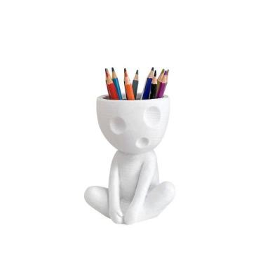 Imagem de Porta-canetas, estatueta abstrata de resina, design criativo, 10 cm - 