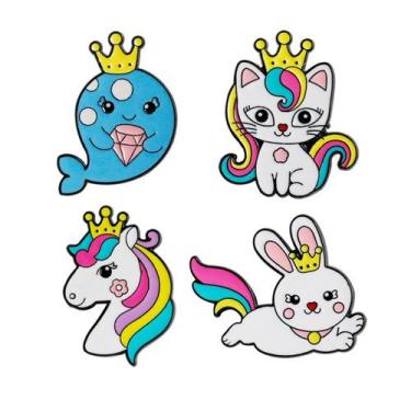 Imagem de Conjunto de broches, animal de desenho animado, unicórnio, baleia, arc
