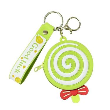 Imagem de Porta-moedas Chaveiro Cartoon Lollipop Silicone Verde - yiweisai