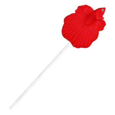 Imagem de MFMEXUL Varinha de treinamento para peixes betta, kit leve para treinamento da cauda, ​​ideal para aquários, Vermelho