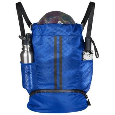 Imagem de Mochila esportiva à prova d'água com armazenamento úmido/seco e bolso separado para sapatos para academia, futebol, basquete, vôlei