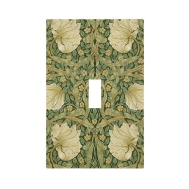 Imagem de SgEdao Placas decorativas para interruptor de luz William Morris, padrão floral, vintage, art nouveau, botânico, 1 gangue, placa de parede única, única, interruptor, capas artísticas para cozinha