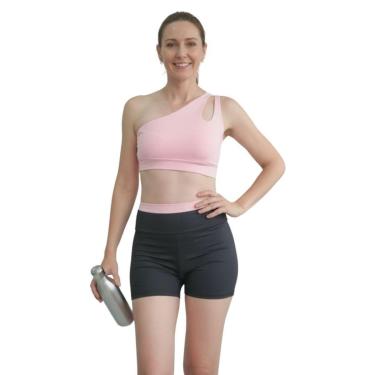 Imagem de Conjunto Fitness Feminino – Top 1 Ombro Só + Short Cintura Alta | Performance e Conforto – M/G-Feminino