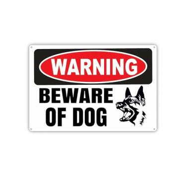 Imagem de Placa de aviso de alumínio Beware of Dog - 20 x 30 cm 40 mil, placa de aviso de alumínio para quintal, cerca, casa – durável, livre de ferrugem, resistente ao clima