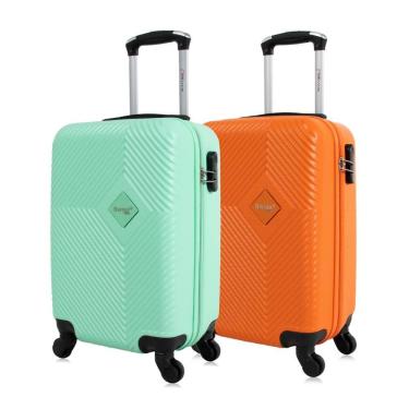 Imagem de Kit 2 malas de viagem bordo 10kg Zug Swiss Move Verde e Laranja