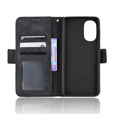 Imagem de IDEWEI Capa com compartimento para cartão para Moto G82 5G Capa flip com suporte para Moto G82 5G Capa magnética retrô para celular carteira com compartimentos para cartão