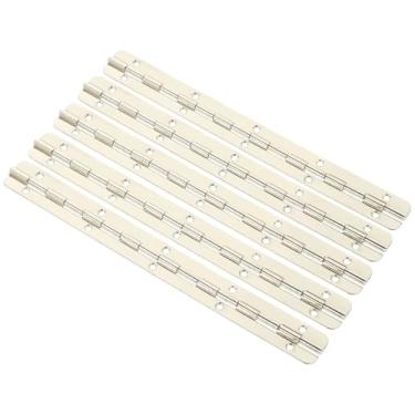 Imagem de 5 peças dobradiças de piano dobradiças de porta dobráveis resistentes 90 graus ouro bisagras para gabinetes pequeno aço inoxidável contínuo