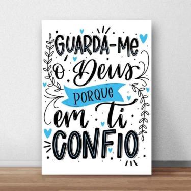 Imagem de Quadro Placa Decorativa Mdf Frase Religiosa Deus 19X28Cm - Shazam, Mdf