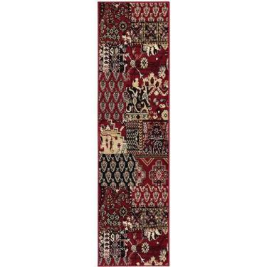 Imagem de Passadeira Trilho 2M Patchwork 66X200Cm Vermelho Cashmir - Sao Carlos