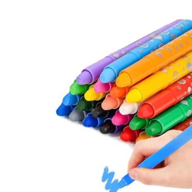 Imagem de Giz de Cera Estojo Conjunto Com 48 Cores Macio Retrátil Twist(24,Astronauta)