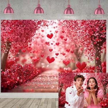 Imagem de Pano de fundo de Dia dos Namorados, pétalas de corações vermelhos rosa e romântico, fundo fotográfico para meninas, mulheres, aniversário, capina, chá de panela, decorações de festa, banner, estúdio