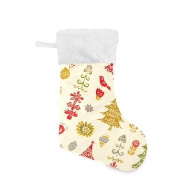 Imagem de GakkiGii Lindas meias de Natal para árvore de Natal, pacote com 2, decoração de Natal grande para parede de lareira, 45 x 31 cm