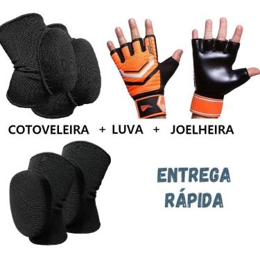 Imagem de KIT para Goleiro Futsal, Society, Luva+Cotoveleira+Joelheira-Unissex