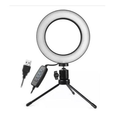 Imagem de Iluminador Ring Light 16Cm Usb Led Misto 3500K 5500K + Trip