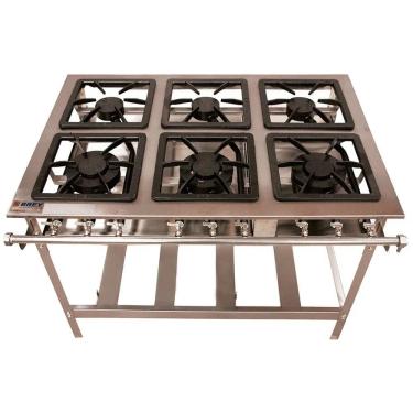 Imagem de Fogão 6 Bocas 3 Duplas Inox Stand Metal Brey Baixa Pressão 106-3D - I Gás Natural