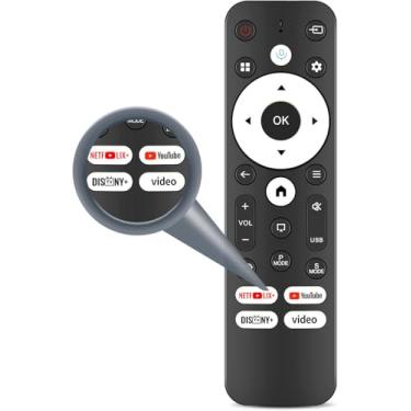 Imagem de RETROSUN Controle remoto de voz de substituição compatível com projetor Gaimoo 4K, mini projetor portátil para casa inteligente, porjetor externo com teclas de atalho Netflix/YouTube/PrimeVideo/D+