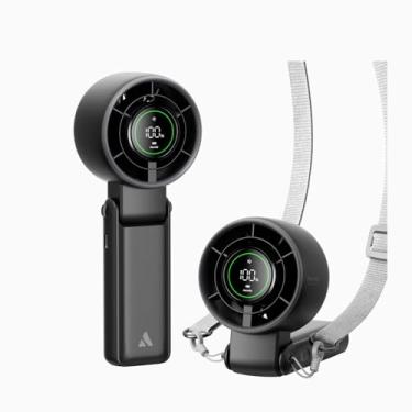 Imagem de Aecooly Ventilador portátil 3 em 1, ventilador portátil turbo, mini pessoal recarregável por USB [tempo máximo de resfriamento 22H], pequeno bolso dobrável alimentado por bateria para viagens, verão