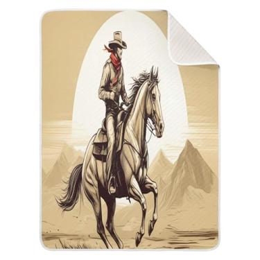 Imagem de Wassud Cobertor de bebê de cowboy do deserto para meninos e meninas cobertor infantil essencial para recém-nascidos cobertores macios para bebês 76 x 101 cm