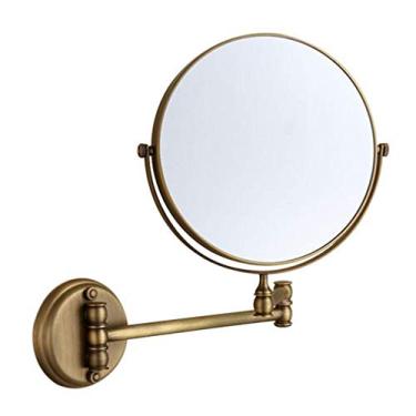 Imagem de LMJYU Espelho de parede para banheiro, espelho de maquiagem, espelho de beleza de ampliação 3X, espelho cosmético de parede de dois lados, espelho de banheiro extensível giratório de 360°, espelho de