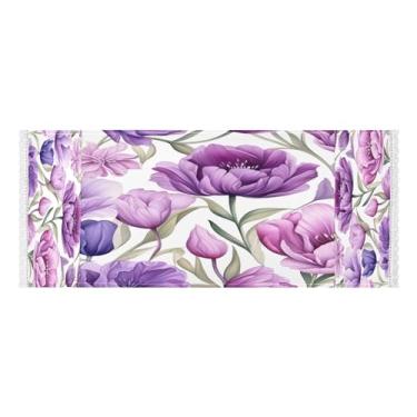 Imagem de Wassud Capas de lavadora e secadora de tulipas roxas, protetor de lavadora com sacos de armazenamento, capa de geladeira à prova de poeira com bolsos para lavanderia doméstica, cozinha, 120 x 55 cm