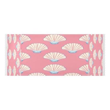 Imagem de Wassud Capas de lavadora e secadora com padrão de concha, protetor de lavadora com sacos de armazenamento, capa de geladeira à prova de poeira com bolsos para lavanderia doméstica, cozinha, 120 x 55