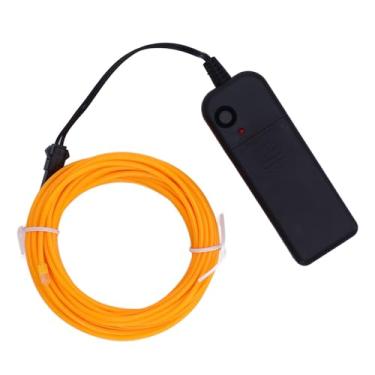 Imagem de Garosa Fio Laranja EL Fio Brilhante Cortável Flexível de 16,4 Pés Com 4 Modos de Iluminação Faixa de Luz Neon Alimentada por Bateria para Decorações de Festivais de Festas Iluminação