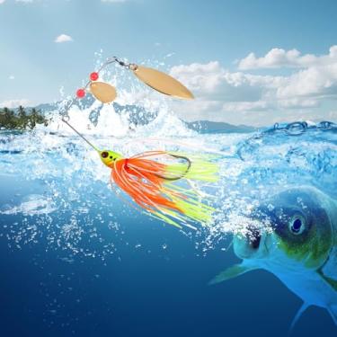Imagem de Spinnerbait Design realista para casa - 1 peça, várias espécies para truta robalo, isca de água doce e salgada
