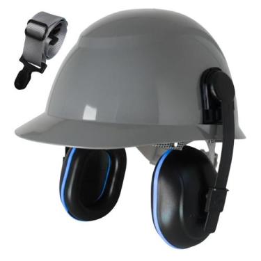 Imagem de Capacete De Segurança Camper C/ Protetor Auricular Acoplável, Cinza