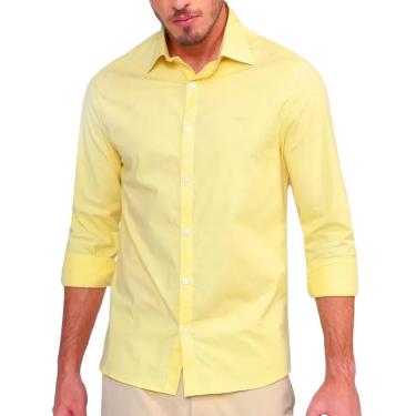 Imagem de Camisa Ellus Masculina Tricoline LY Classic Anatomic Amarela-Masculino