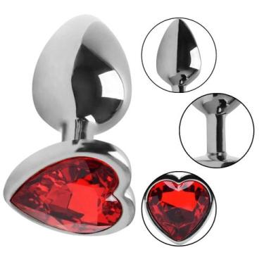 Imagem de Plug Anal em Aço Inox Tamanho P com Jóia Sexo Anal Masculino e Feminin