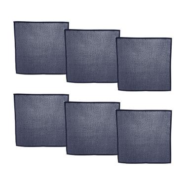 Imagem de Cj 6 Guardanapos de Tecido Linho Lévis Azul 40x40cm Lyor