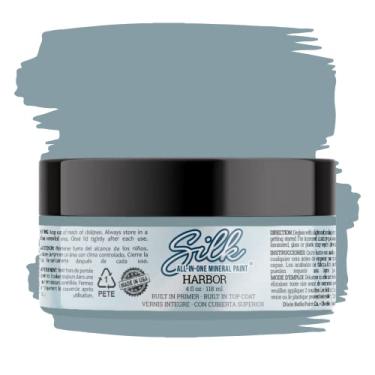 Imagem de Tinta mineral tudo-em-um | Dixie Belle Silk | Harbor (118 g) | Primer à base de água tudo-em-um azul claro + acabamento | Tinta durável para móveis | Acabamento refletivo baixo